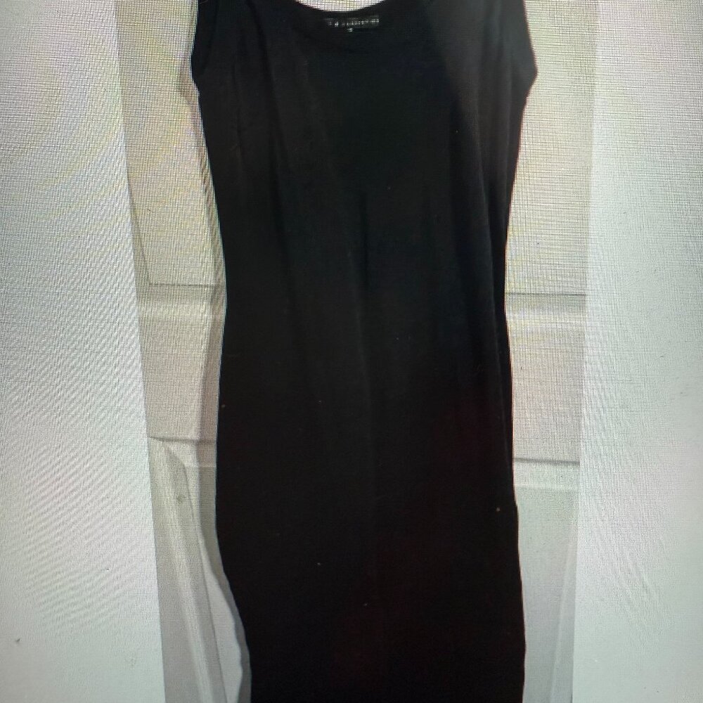 Peruvian Connection Black Pima Cotton Strap Dress Medium